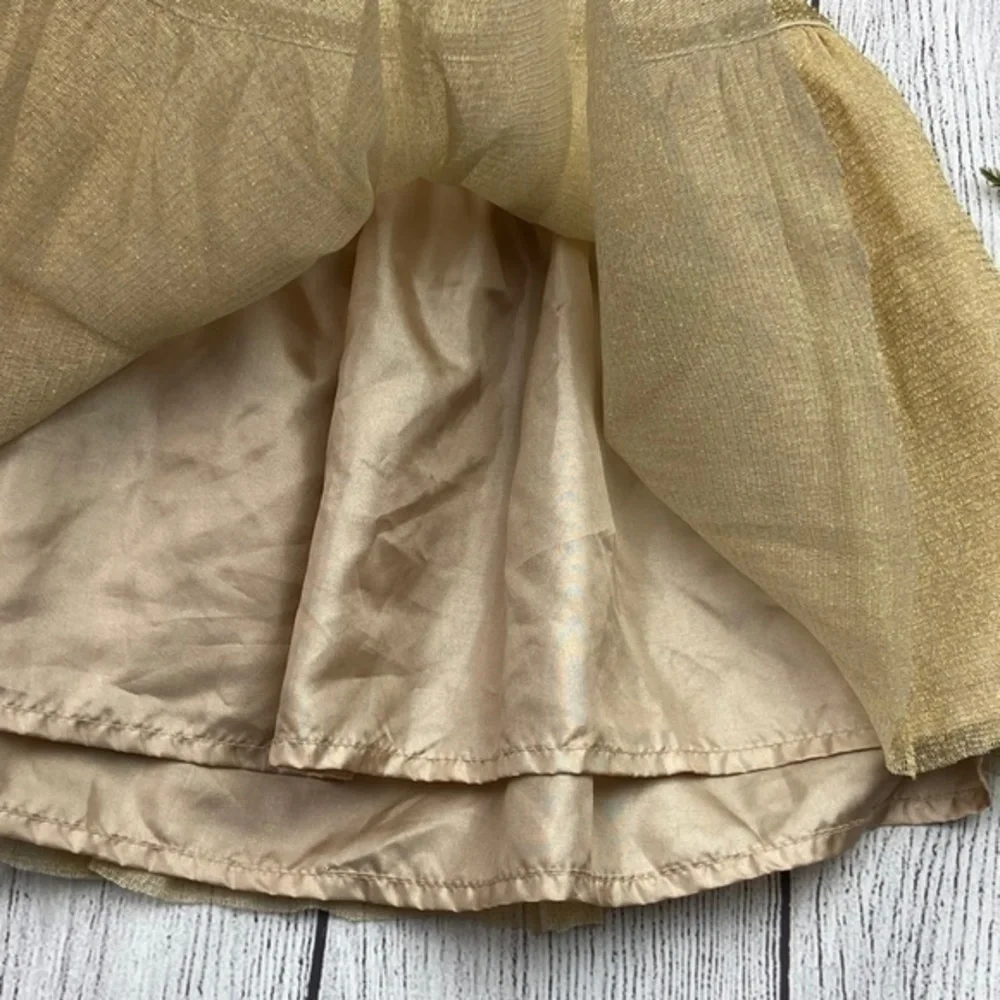 Okie Dokie Girls Skirt Size 4 Gold Sparkly Sheer Layer Skirt